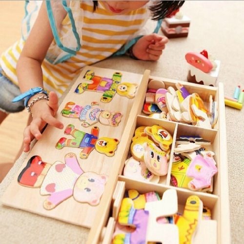 Wooden Dress-Up Bear Toy D104