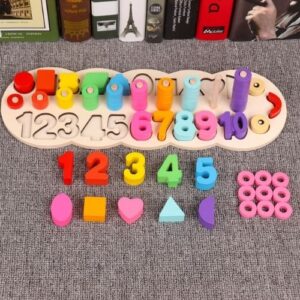 D101 Wooden Shape and Number Learning Toy for Kids